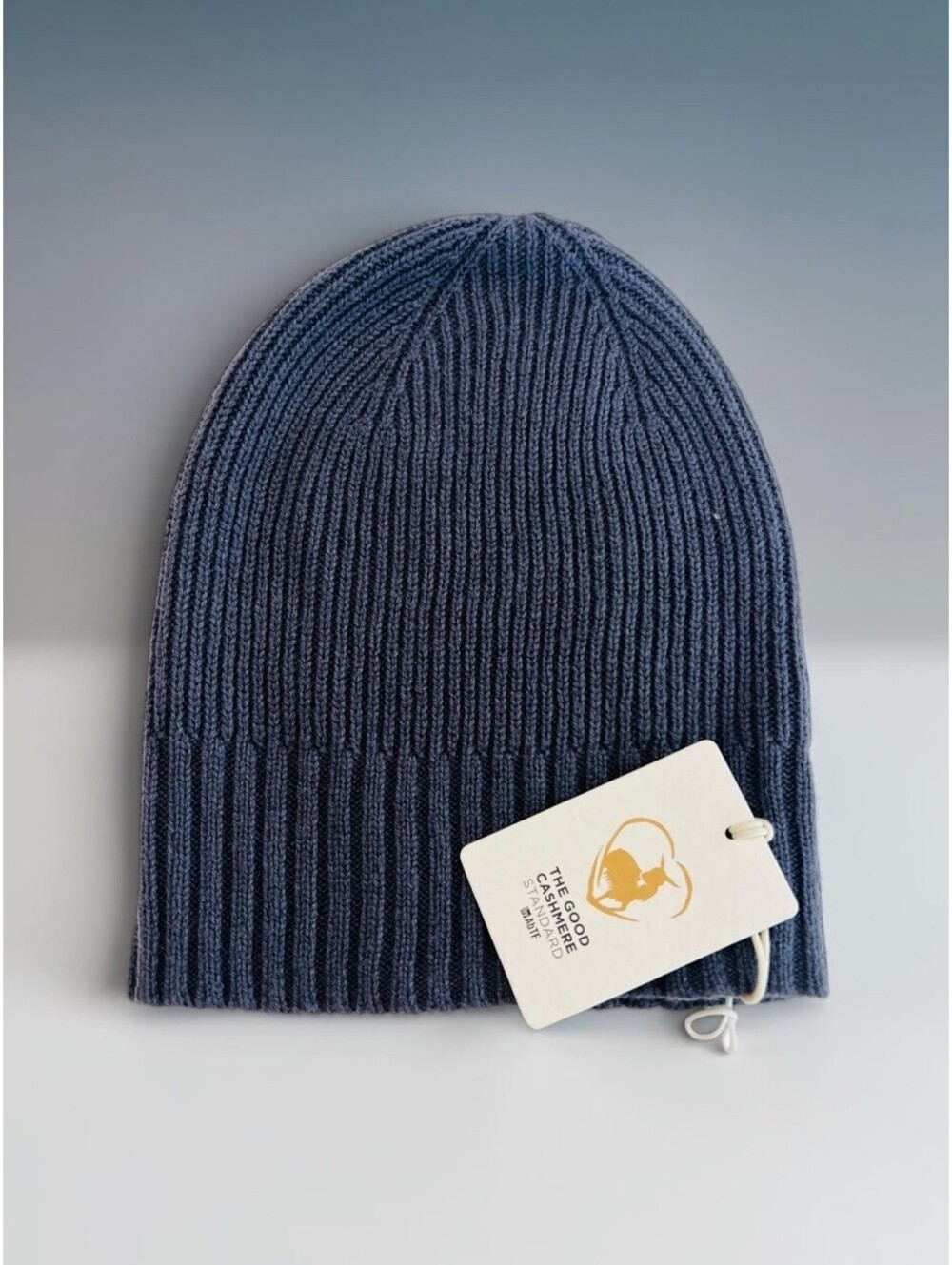 Nordstrom 100% Cashmere Rib Knit Beanie Hat Gray One Size Soft Luxury NWT